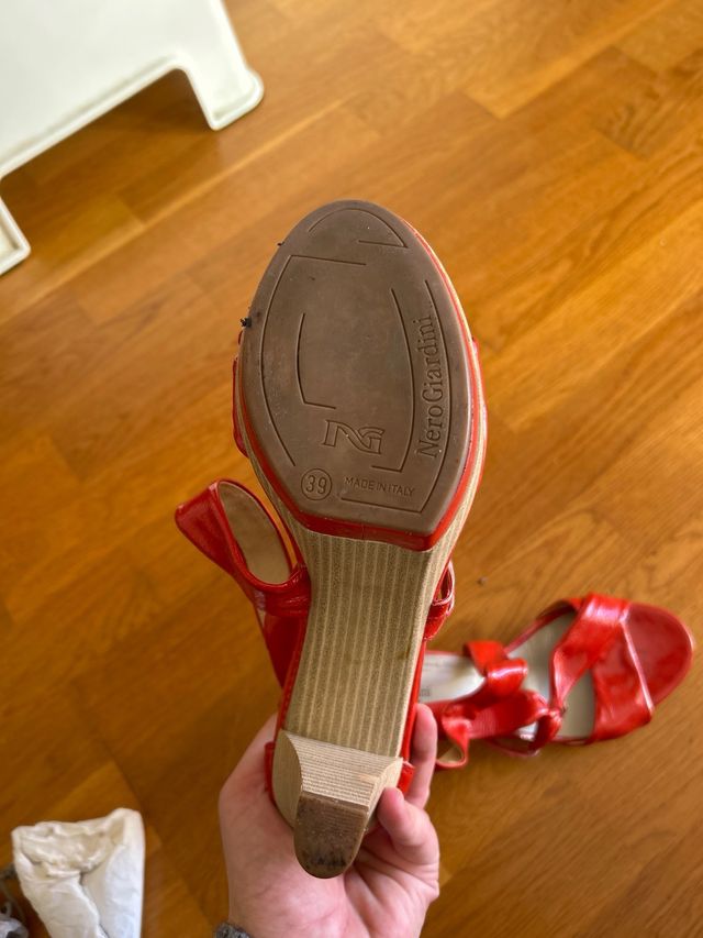 Sandalias Tacón Rojo Nero Giardini