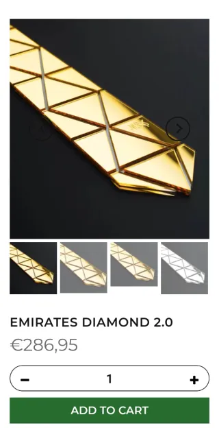 Corbata dorada geométrica