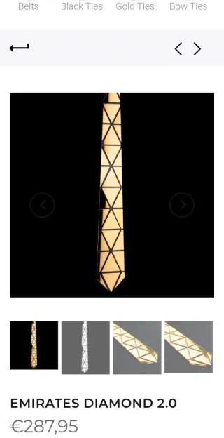 Corbata dorada geométrica