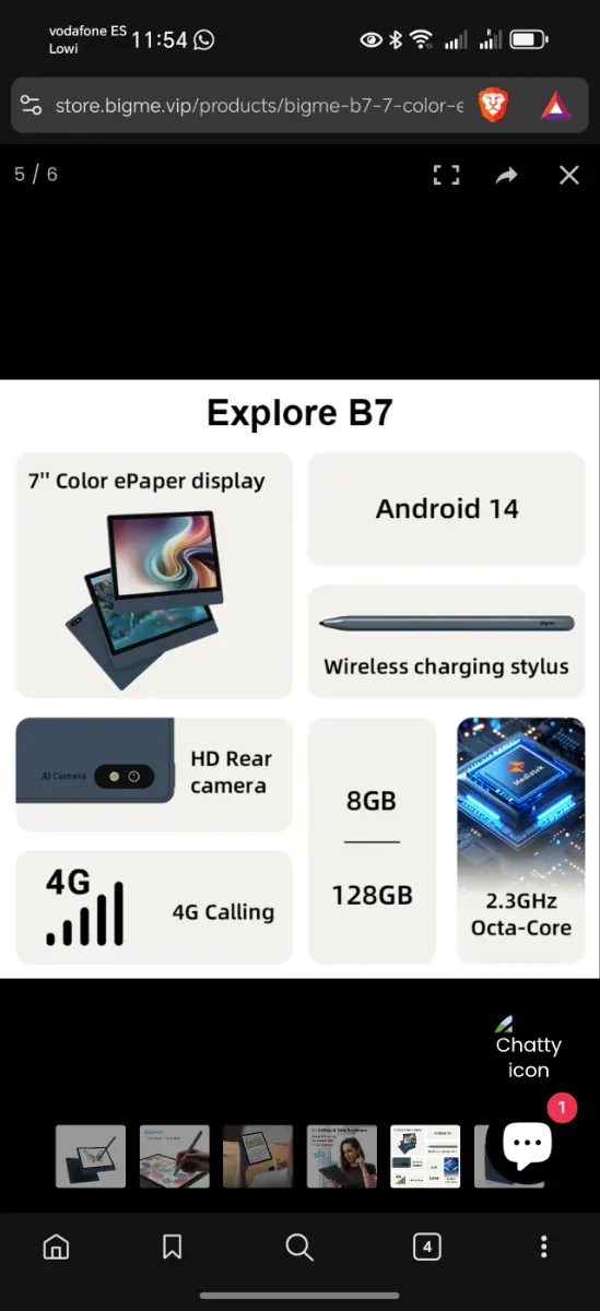 Libro electrónico Bigme B7 Color 4G