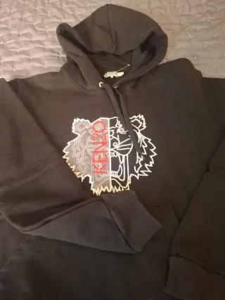Sudadera Kenzo Negra con Diseño Tigre