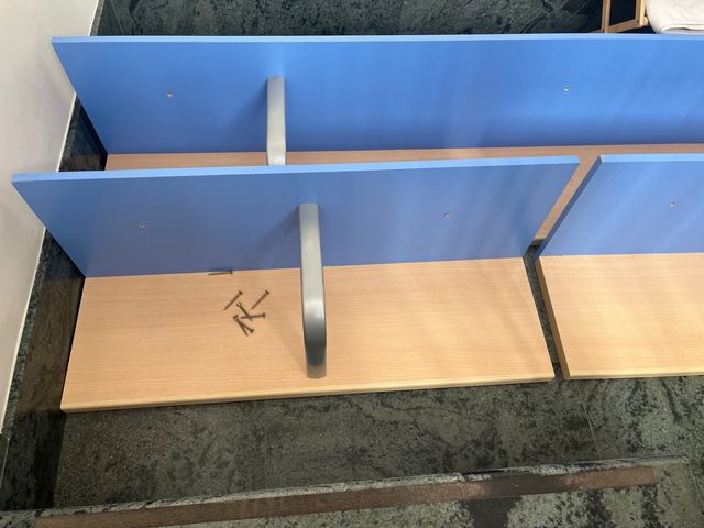 Conjunto 3 Estanterías Azul y Marrón