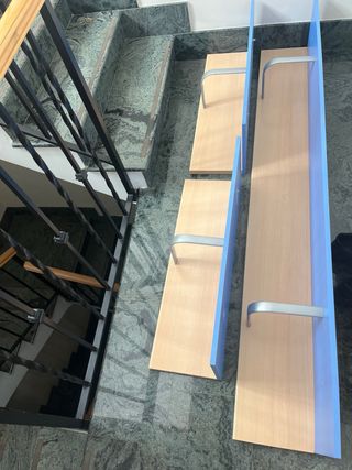 Conjunto 3 Estanterías Azul y Marrón