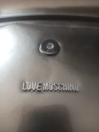 Borsa a spalla Moschino, argentata