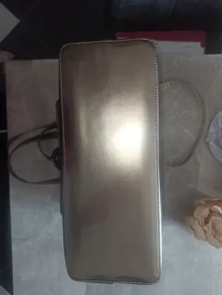 Borsa a spalla Moschino, argentata