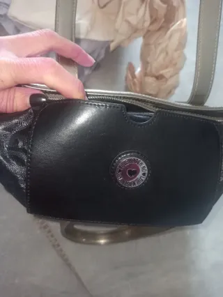 Borsa a spalla Moschino, argentata