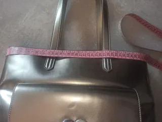 Borsa a spalla Moschino, argentata