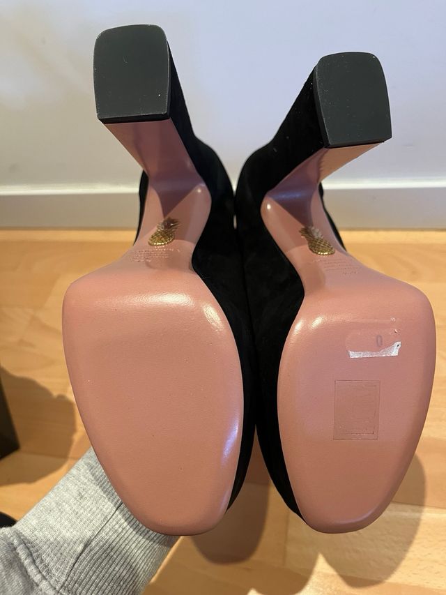 Botines Aquazzura Negros Tacon Plataforma nuevos