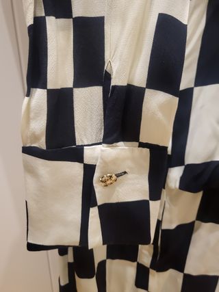 Vestido cuadros blanco y negro