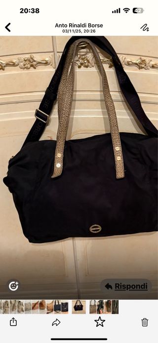 Borbonese shopper nera e oro