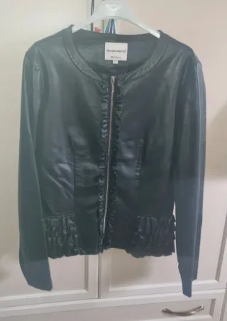 Giubbotto pelle con rouches Rinascimento L