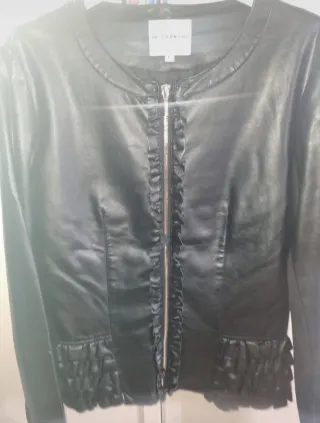 Giubbotto pelle con rouches Rinascimento L