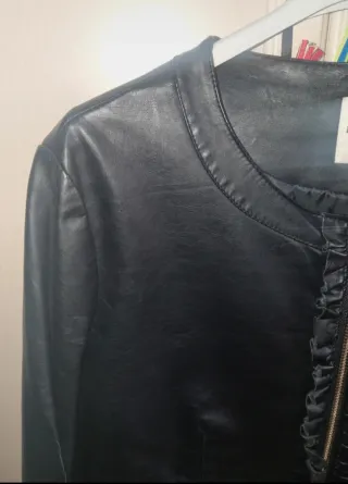 Giubbotto pelle con rouches Rinascimento L