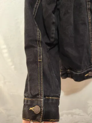 Chaqueta vaquera negra borrego Talla M