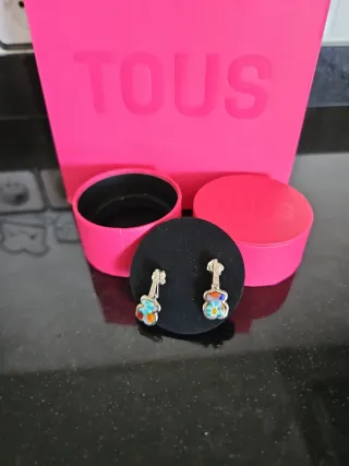 Pendientes Tous Plata y Piedras Multicolor