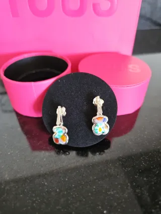 Pendientes Tous Plata y Piedras Multicolor