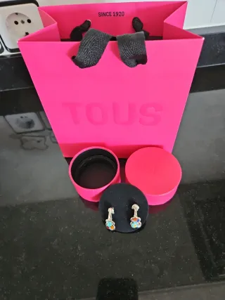 Pendientes Tous Plata y Piedras Multicolor