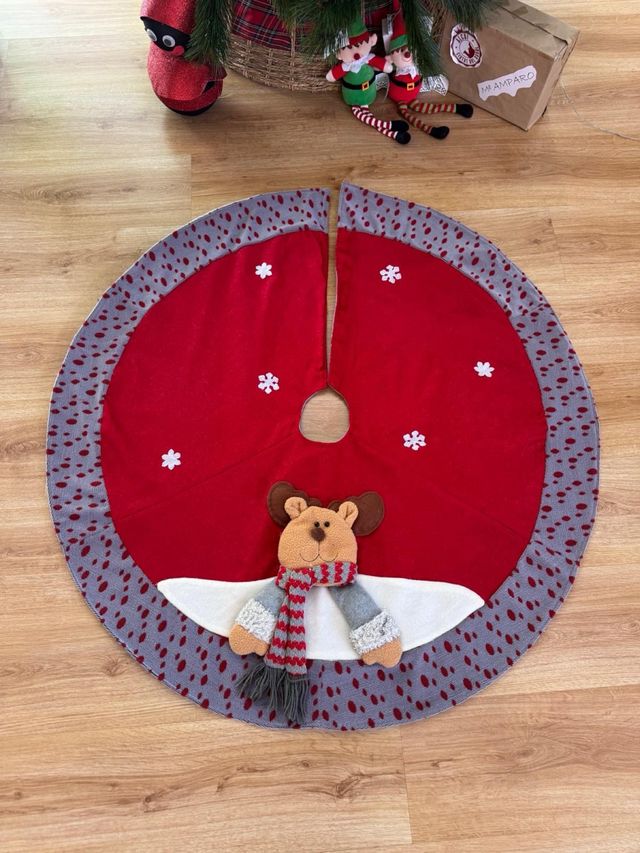 Faldón árbol Navidad reno copo nieve