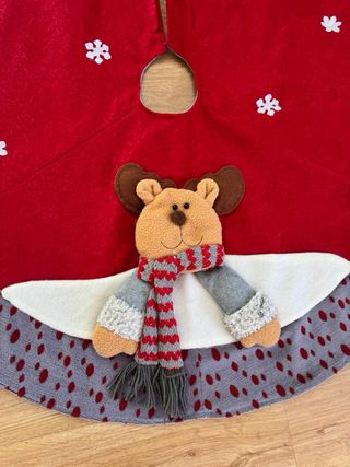 Faldón árbol Navidad reno copo nieve