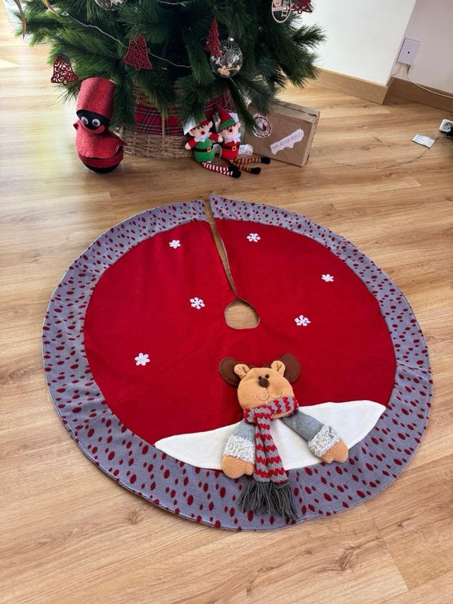 Faldón árbol Navidad reno copo nieve