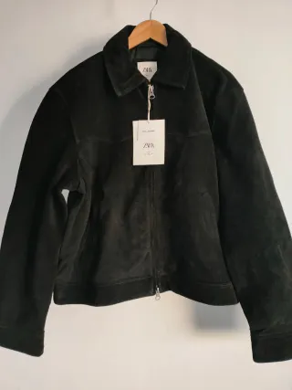 Chaqueta Zara ante búfalo negra