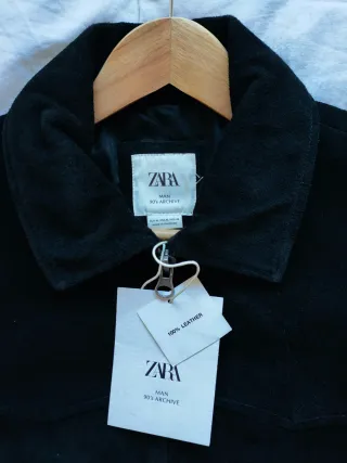 Chaqueta Zara ante búfalo negra