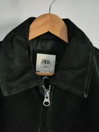 Chaqueta Zara ante búfalo negra