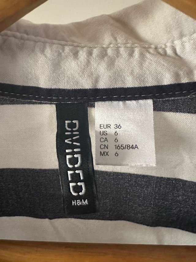 Camisa H&M Rayas Blanco y Negro