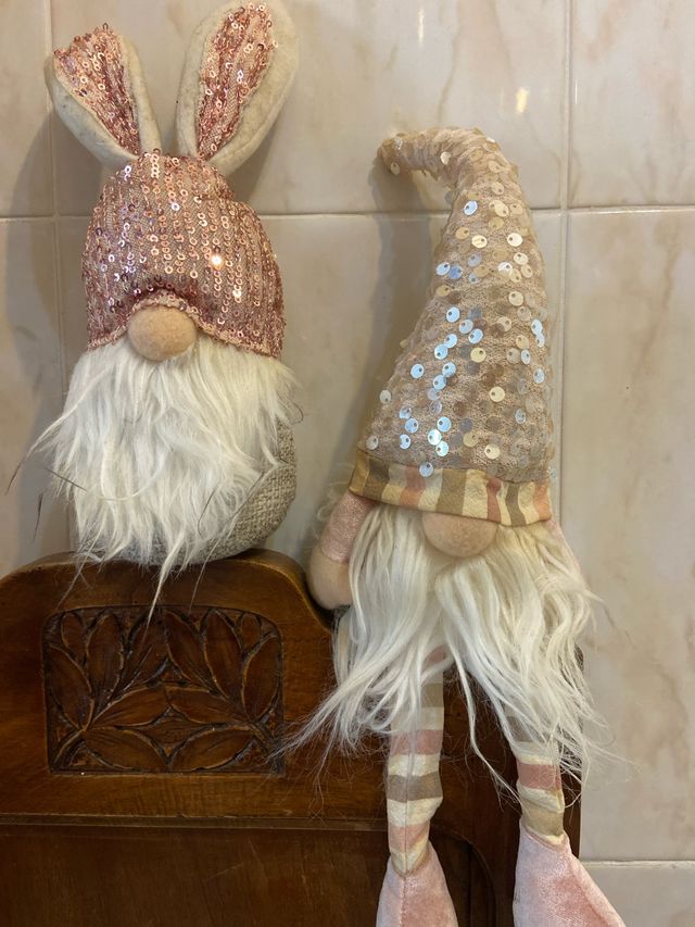 2 Gnomi Decorativi con Paillettes