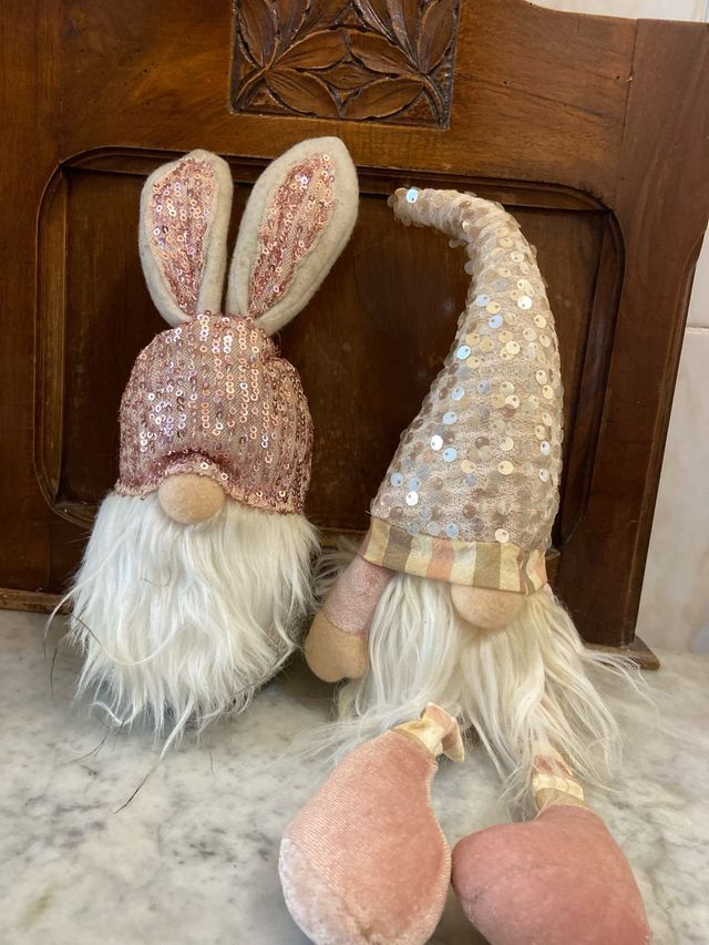 2 Gnomi Decorativi con Paillettes