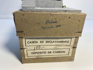 Maqueta caseta de depósito carbón. Tren. Escala HO