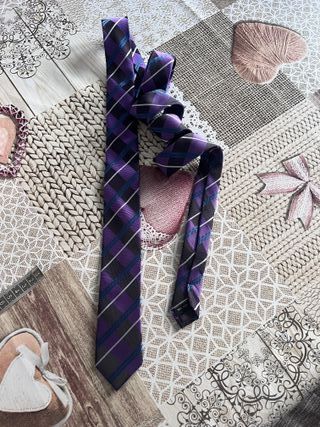 Cravatta slim uomo 5 cm fantasia righe