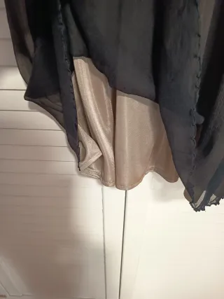 Vestido negro encaje y terciopelo