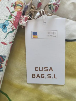 Bolso de mano floral blanco