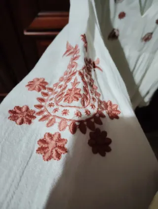 Vestido blanco bordado talla xl