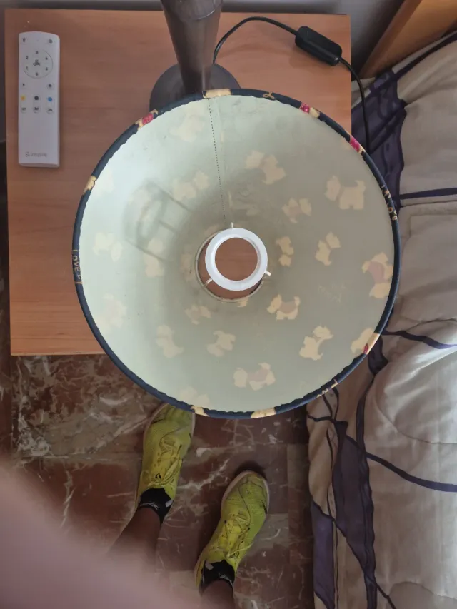 2 Lámparas Mesilla Tela Perros