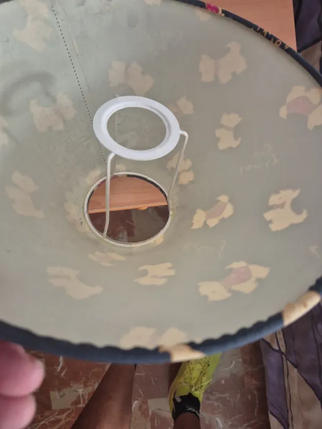 2 Lámparas Mesilla Tela Perros