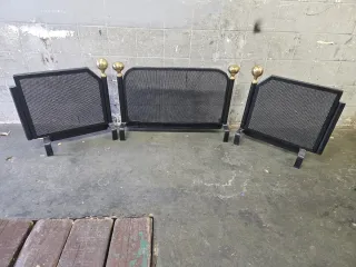 3 Rejillas Chimenea Metálicas Negras y Doradas