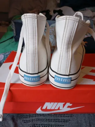 Zapatillas piel Mustang Bota Blancas