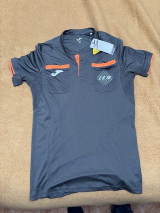 Camiseta árbitro Joma gris y naranja