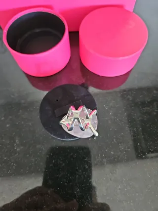 Anillo Plata doble con Cuarzo Rosa talla 12 Tous