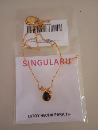 Collar Singularu perla negra oro