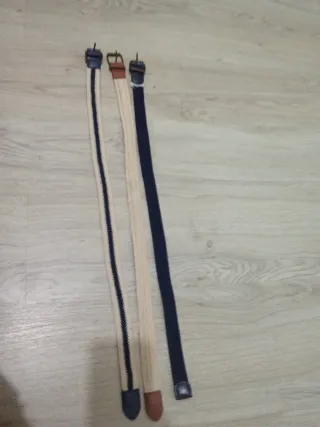 Confezione di 3 cinture per bambino beige e blu