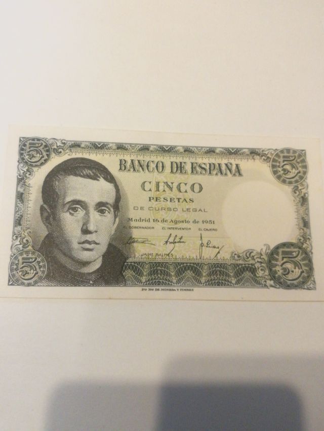 CORRELATIBOS 4 Billetes 5 Pesetas 1951 sin IRCULAR