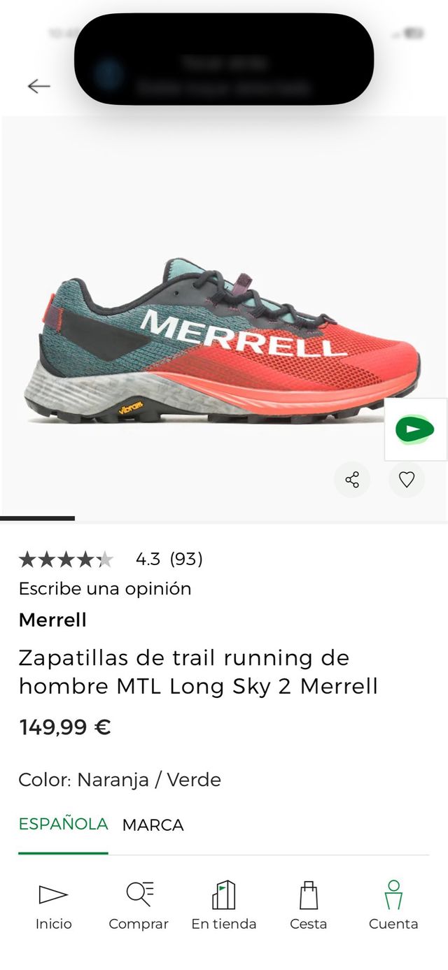 Vendo Zapatillas Merrell Trail Running