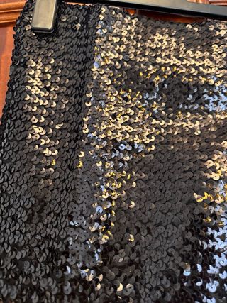 Top palabra de honor lentejuelas M ZARA