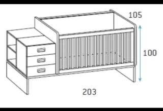 Cuna convertible bebé