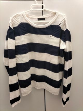 Jersey marinero de rayas azul y blanco