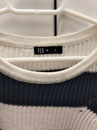 Jersey marinero de rayas azul y blanco