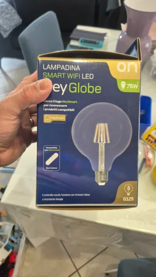 Lampadina Smart WiFi LED Hey Globe On Light